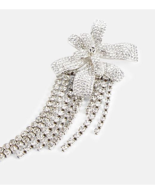 Isabel Marant White Einzelner Clip-Ohrring Mit Kristallen