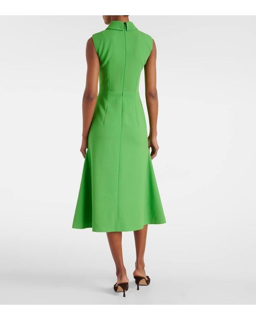 Wedding Dress Emilia Wickstead Camila Dress Emilia Wickstead Women's Green  Leontine Wool Crepe Midi Dress