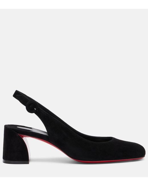 Christian Louboutin Black So Jane 55 Suede Slingback Pumps