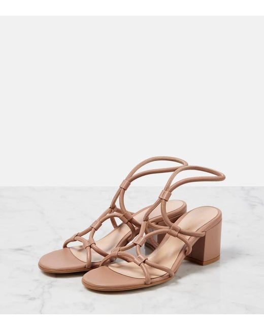 Gianvito Rossi Pink Cage 60 Leather Sandals