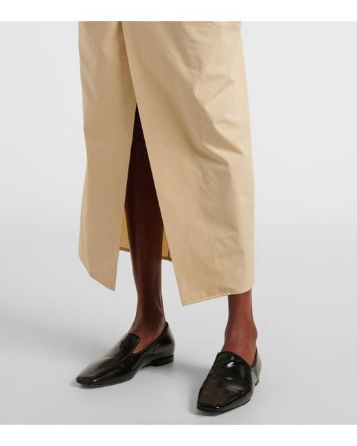 TOVE Natural Ailin Draped Cotton Midi Dress