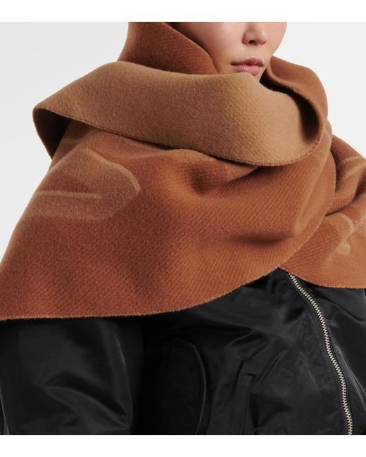 Balenciaga Brown Wool And Cashmere Scarf