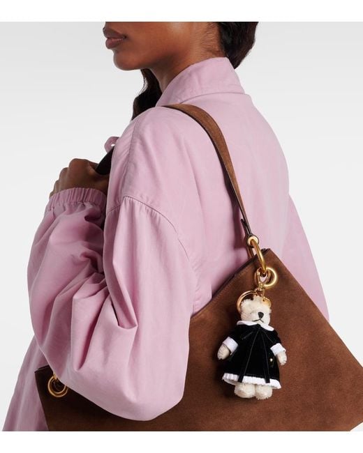 Charm Para Bolso De Terciopelo Prada de color White