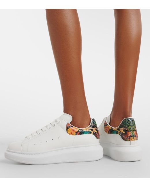 McQueen White Oversized Leather Sneakers