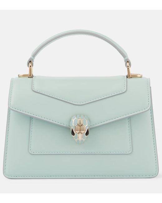 BVLGARI Blue Tote Bag Serpenti Forever Aus Leder