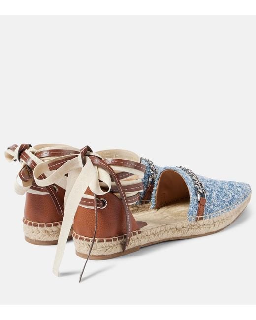 Stella McCartney Blue Gaia Denim Boucle Espadrilles