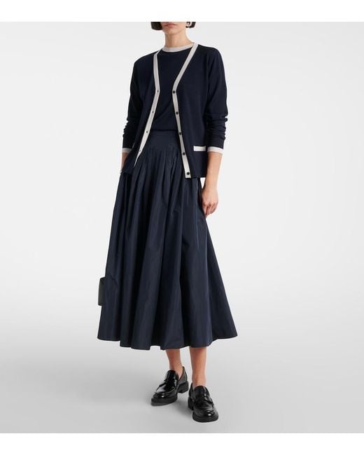 Max Mara Blue Egidio Virgin Wool Top