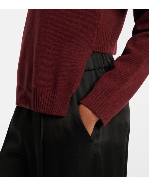 Jil Sander Red Wool Turtleneck Sweater