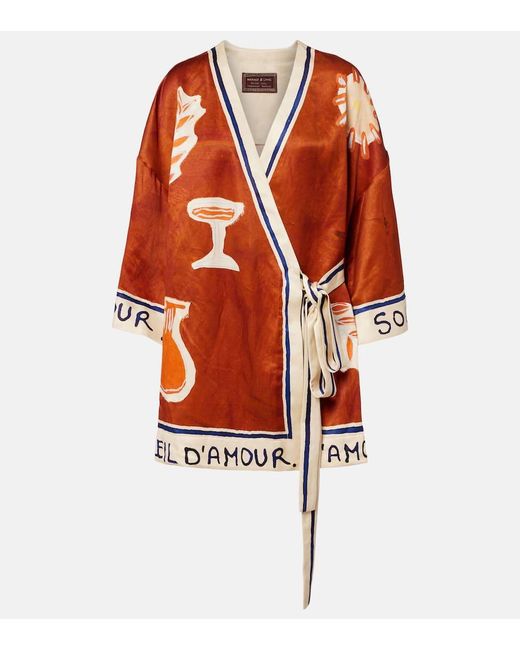 ALÉMAIS Red X Lrnce Soleil D'Amour Printed Wrap Dress