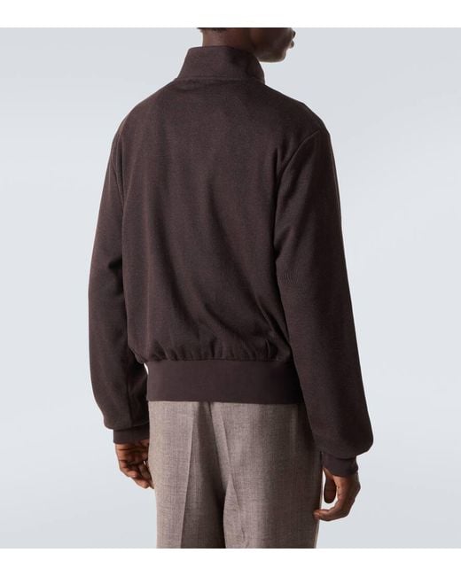 Our Legacy Black Mob Ribbed-Knit Cotton-Blend Bomber Jacket for men