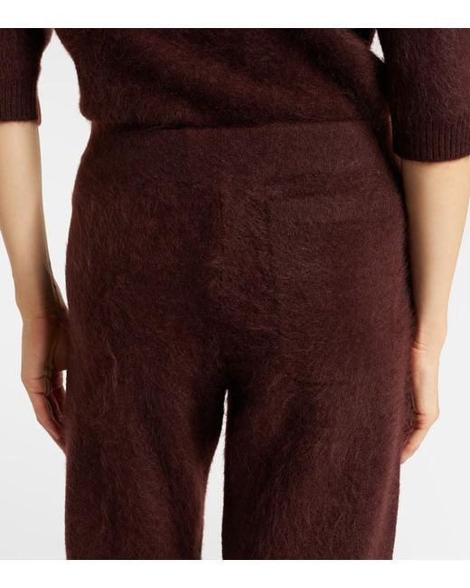 Dorothee Schumacher Purple Fluffy Statement Wool And Cashmere-Blend Flared Pants