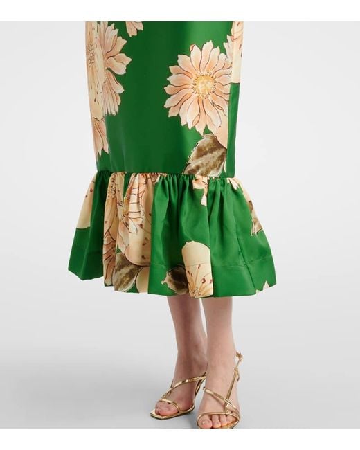 Abito Midi Sage Con Stampa Floreale di ALÉMAIS in Green