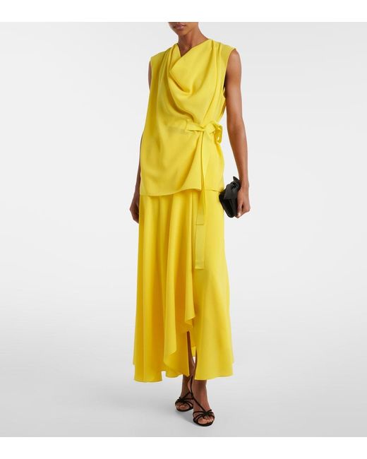 Roksanda Yellow Rua Draped Top