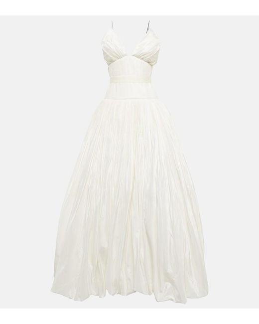 Danielle Frankel White Bridal Leith Silk Taffeta Gown