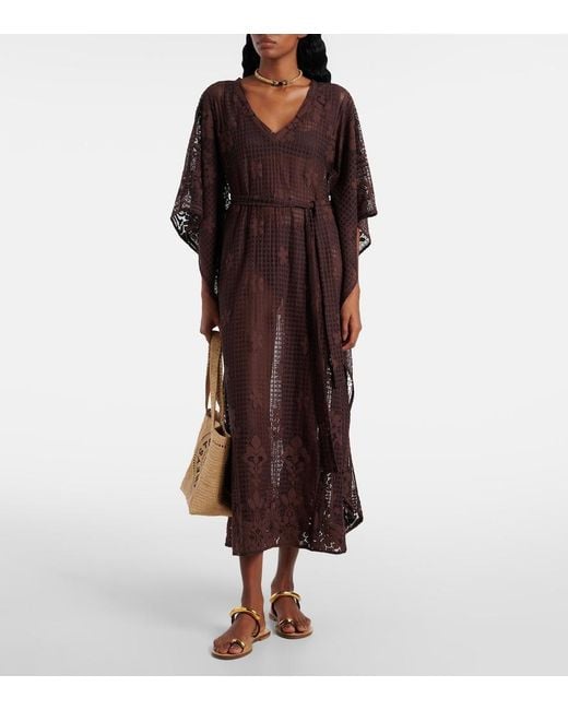 Melissa Odabash Brown June Cotton-Blend Kaftan