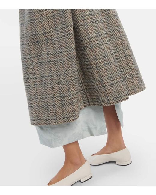 Loro Piana Gray Herringbone Wool And Cashmere-Blend Coat