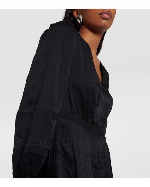 Velvet Black Bethel Lace-Trimmed Minidress