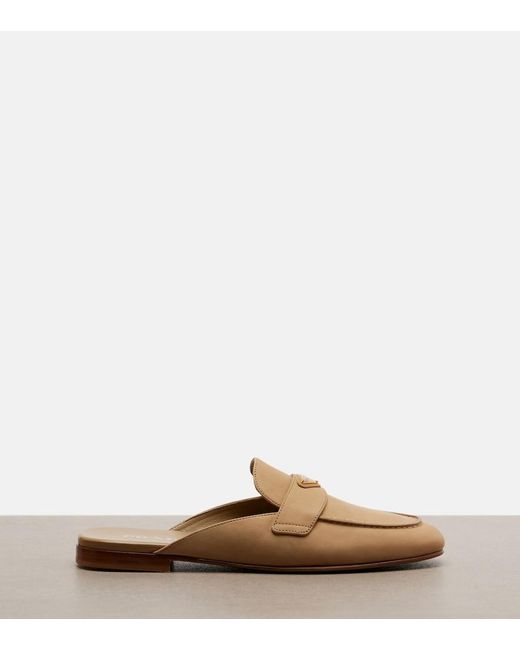 Prada Natural Suede Mules
