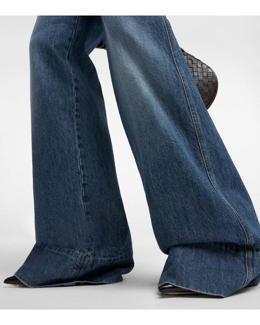 Jeans anchos de tiro alto Bottega Veneta de color Blue