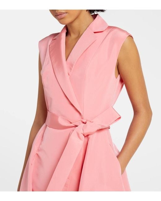 Carolina Herrera Pink Belted Silk Gown