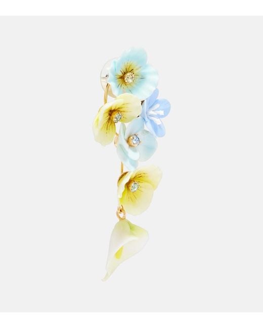 Jennifer Behr Blue Anarosa Embellished Floral Drop Earrings