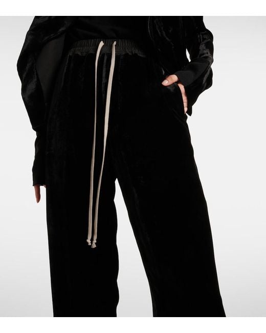 Rick Owens Black Dietrich Crepe Sweatpants