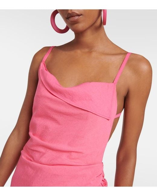 Jacquemus Pink Asymmetrisches Kleid für Besondere Anlässe