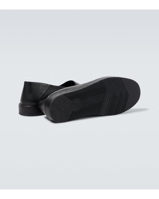 Giorgio Armani Slip-Ons Aus Leder in Black für Herren
