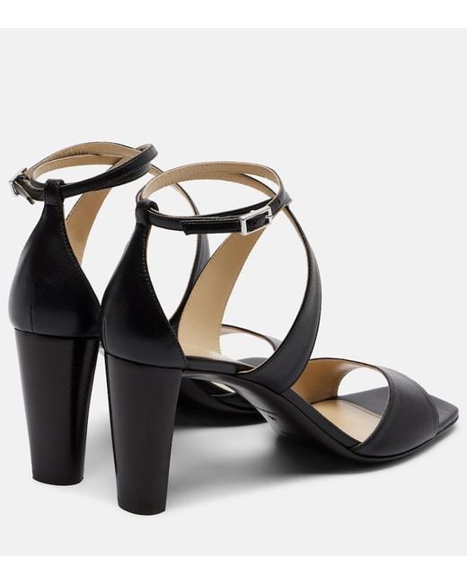 Lemaire Black Cross Leather Sandals