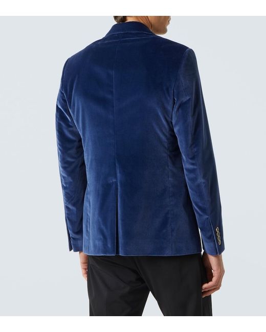 Dolce & Gabbana Blue Cotton Velvet Blazer for men