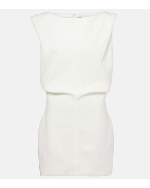 Khaite White Toma Cotton Canvas Minidress
