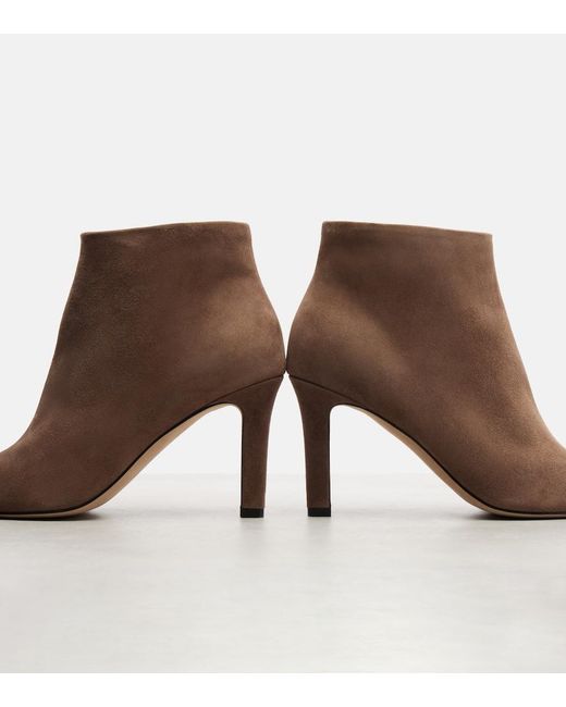 The Row Brown Carla Suede Ankle Boots
