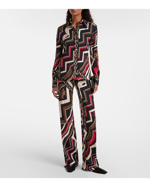 Emilio Pucci Red Istrice Satin Jersey Shirt