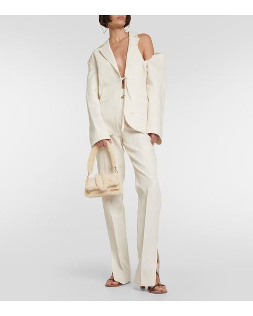 Jacquemus Natural Le Pantalon Tibau High-Rise Tapered Pants