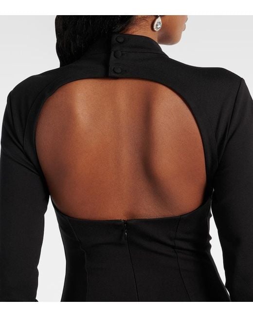 Area Black Minikleid Aus Jersey Mit Kristallen