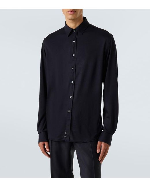 Canali Blue Wool Shirt for men