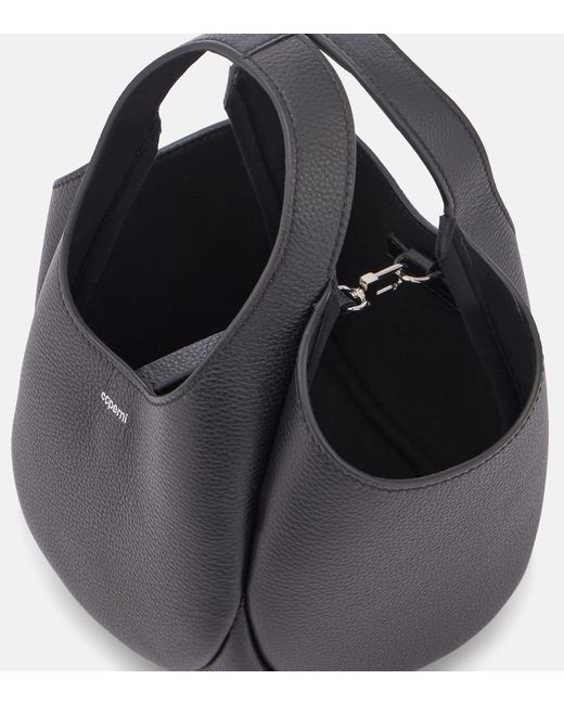 Coperni Black Bucket-Bag Swipe Mini aus Leder