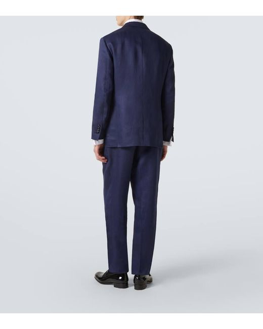 Brunello Cucinelli Anzug Aus Leinen in Blue für Herren