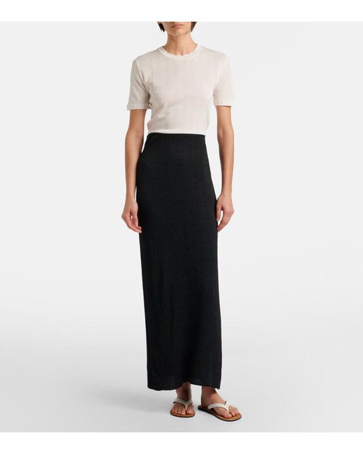 The Row Black Oboe Silk Maxi Skirt