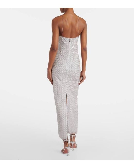 ROTATE BIRGER CHRISTENSEN White Maxikleid Mit Pailletten