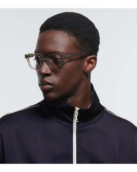 Saint Laurent Metallic Sl 571 Square Glasses for men
