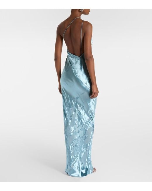 The Sei Blue Asymmetric Velvet Gown