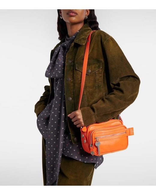 Acne Orange Camero Kit Leather Crossbody Bag