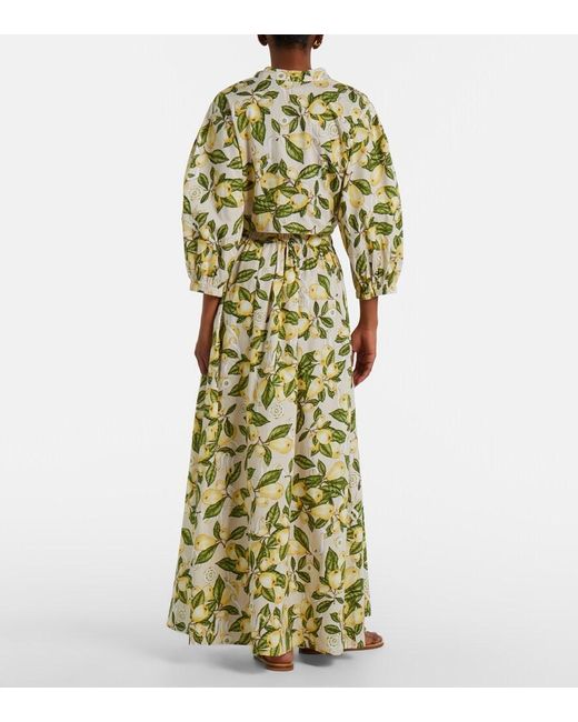 Adriana Degreas Metallic Printed Cotton-Blend Maxi Skirt