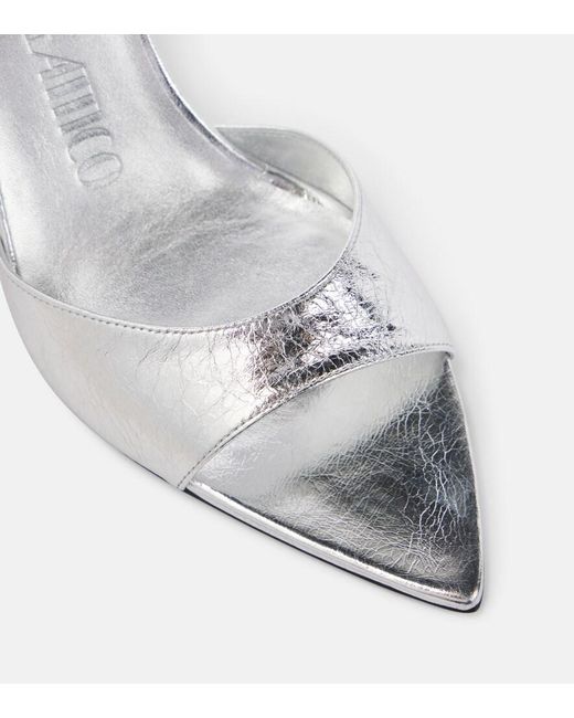 The Attico White Bes 65 Metallic Leather Mules