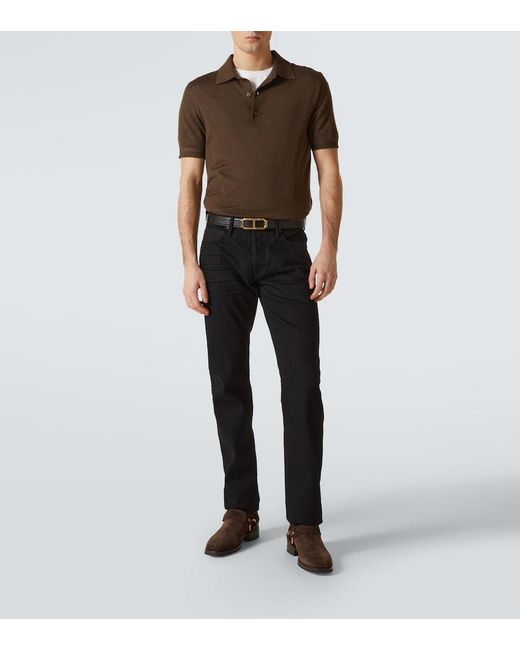 Tom Ford Black Logo Straight Jeans for men