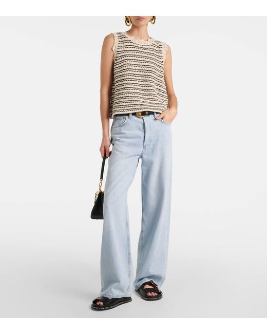 Velvet Multicolor Top Sophie Aus Einem Baumwollgemisch