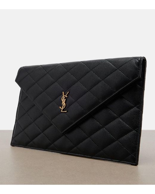 Saint Laurent Black Paris Leather Clutch
