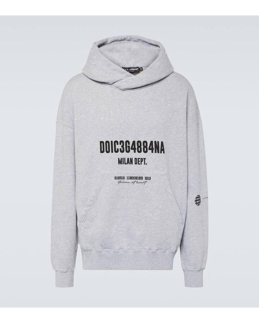 Dolce & Gabbana Bedrucktes Sweatshirt aus Baumwolle in Gray für Herren