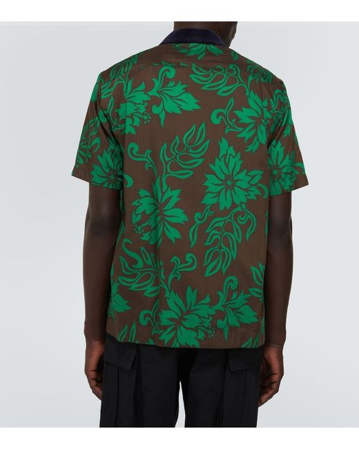 Camicia bowling con stampa floreale di Sacai in Green da Uomo
